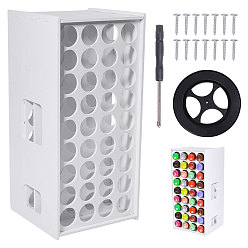 Blanc Tours d'affichage de pigments en PVC perforé, support de rangement rotatif pour pigments, rectangle, blanc, 72 cm
