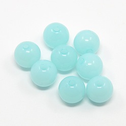 Бледно-бирюзовый Имитации акриловых шариков желе, круглые, бледные бирюзовая, 10 мм, Отверстие : 2 мм , около 938 шт / 500 г