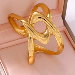 Twist 304 Stainless Steel Open Cuff Bangles for Women, Golden, Twist, Inner Diameter: 2.36 inch(6cm)