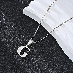 Letter G 201 ожерелья с подвесками из нержавеющей стали и стразами, цвет нержавеющей стали, не тускнеет, Буква G, 19.69 дюйм (50 см)