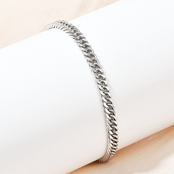 Нержавеющая Сталь Цвет 201 браслет из нержавеющей стали Cuba Chian для мужчин, цвет нержавеющей стали, 8-1/8 дюйм (20.5 см)