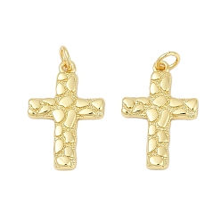 Настоящее золото 18K Латунные подвески, крестик, с целью перехода в кольце, без кадмия и без свинца, стойки покрытие, долговечный, реальный 18 k позолоченный, 22.5x15x2 мм, отверстие : 3.4 мм