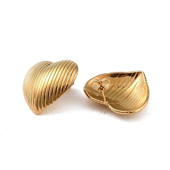 Golden 304 Stainless Steel Earrings, Heart, Golden, 22x25mm