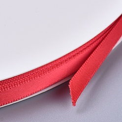 Red Satin Ribbons, Polyester Ribbons, Red, 7mm, about 100yard/Roll(91.44m/roll)