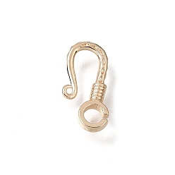 Light Gold Crochets en laiton, crémaillère plaquage, or et de lumière, 12x5x1.6mm, Trou: 2mm