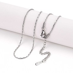 Нержавеющая Сталь Цвет 1.2мм 304 ожерелья из нержавеющей стали с цепочкой Boston Link, не тускнеет, цвет нержавеющей стали, 15.94~16.14 дюйм (40.5~41 см)