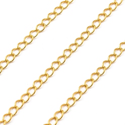 Золотой Латунь бордюр цепи, долговечный, без кадмия, без никеля и без свинца, пайки, с катушкой, золотые, 3.5x2.5x1 мм, около 32.81 футов (10 м) / рулон