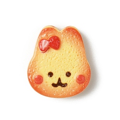 Кролик Симпатичные кабошоны из непрозрачной смолы, имитация печенья, кролик, 23.5x20.5x7.5 мм
