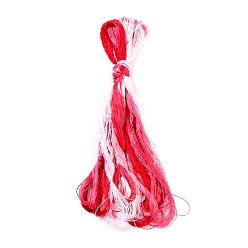 Crimson Real Silk Embroidery Threads, Friendship Bracelets String, 8 Colors, Gradient color, Crimson, 1mm, 20m/bundle, 8 bundles/set