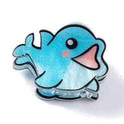 Dolphin Милые мини-заколки для волос с акриловыми когтями в виде морских животных, аксессуары для волос для девочек, дельфин, 20.5x28.5x19 мм