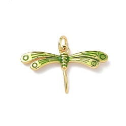 Dragonfly Подвески из латуни с эмалью на тему насекомых, стойки покрытие, без кадмия и без свинца, долговечный, с целью перехода в кольце, реальный 18 k позолоченный, стрекоза, 15x26.5x2.5 мм, отверстие : 3.5 мм