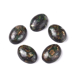 Флюорит Собранные синтетические бронзитовые и флюоритовые кабошоны, овальные, 25x18x7~8 мм