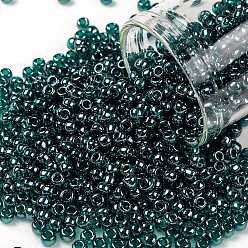 (108BD) Transparent Luster Teal Тохо 8/0 круглые бусины, японский бисер, (108 bd) прозрачный блеск бирюзовый, 8/0, 3 мм, отверстие : 1 мм, Около 222 шт / 10 г