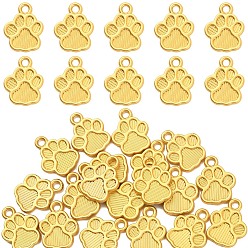 Матовый Золотой Цвет 20шт. подвески из сплава с покрытием стойки, без кадмия и без свинца и без никеля, подвески с принтом собачьей лапы, матовый золотой цвет, 14.5x11.5x2 мм, отверстие : 1.8 мм, 20 шт / комплект