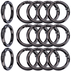 Черный Цвет Металла 15пружинные кольца из цинкового сплава, Кольцевая форма, металлический черный , 6 датчик, 33x4 мм, 15 шт