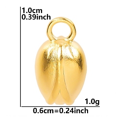 Golden 304 Edelstahl Reize, Blumenkapsel-Anhänger, golden, 10x6 mm, Bohrung: 2 mm