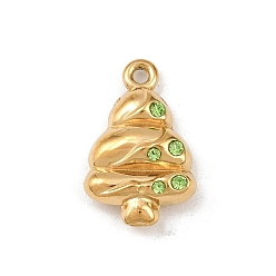 Золотой 304 из нержавеющей стали горный хрусталь подвески, елочные прелести, золотые, 17.5x11x4.5 мм, отверстие : 1.4 мм