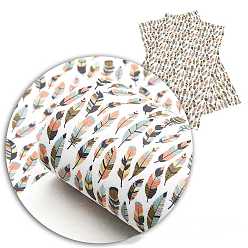 Белый Ткань из искусственной кожи с перьями, для аксессуаров для одежды, белые, 33x20 см