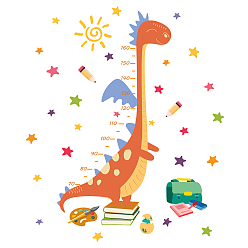 Dinosaur Pattern PVC Height Growth Chart Wall Sticker, Dinosaur Animal with 70 to 160 cm Measurement, for Kid Room Bedroom Wallpaper Decoration, Dark Orange, 900x390mm