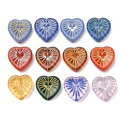Mixed Color Handmade Lampwork Beads, Heart, Mixed Color, 18.5x18.5x5.5mm, Hole: 1.4~1.5mm, about 34pcs/bag