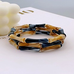 Цвет Древесины Браслеты из акрила и бамбука для женщин, деревесиные, внутренний диаметр: 2-1/4 дюйм (5.8 см)