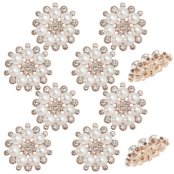 Light Gold 10цветок шт., пришитый стразами, многожильные звенья из сплава и стекла со стразами и пластиком, имитирующим жемчуг, аксессуары для костюмной сумки, золотой свет, 27.5x8 мм