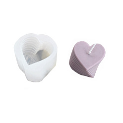 White DIY Candle Food Grade Silicone Molds, foor Scented Candle Making, Stacking Heart, White, 65x70x50mm