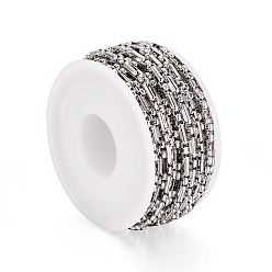 Нержавеющая Сталь Цвет 304 нержавеющая сталь коробка цепи, венецианские цепи, несварные, с катушкой, цвет нержавеющей стали, 2.8 мм, около 16.40 футов (5 м) / рулон