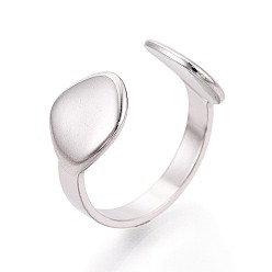 Нержавеющая Сталь Цвет 304 открытые кольца-манжеты из нержавеющей стали для женщин, самородки, цвет нержавеющей стали, внутренний диаметр: 18 мм