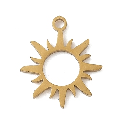 Золотой 201 подвески из нержавеющей стали, солнце, золотые, 13.5x12x1 мм, отверстие : 1.2 мм