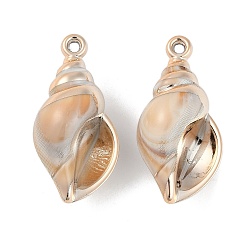 Сэнди Коричневый Покрытие акриловые подвески, с имитацией оболочки, формы раковины, песчаный коричневый, 44x22x18 мм, отверстие : 2.3 мм