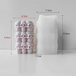 Column DIY Silicone Statue Candle Molds, For Candle Making, Skull, Column, 7.7x7.7x11.2cm