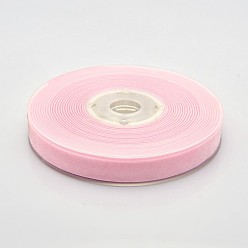 Pink Polyester Velvet Ribbon for Gift Packing and Festival Decoration, Pink, 1/2 inch(13mm), about 25yards/roll(22.86m/roll)