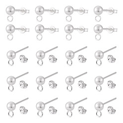 Настоящее золото 24K 30 шт 304 детали серьги-гвоздики из нержавеющей стали, с 30шт 304 ушной гайкой из нержавеющей стали, реальный 24 k позолоченный, 15x7x4 мм, отверстие : 1.7 мм, штифты : 0.8 мм