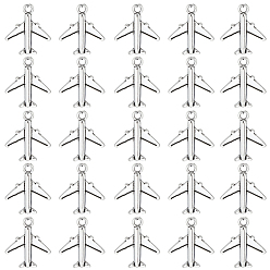 Platinum 120Pcs Alloy Pendants, Airplane Charms, Platinum, 16.5x14.5x2mm, Hole: 1.8mm