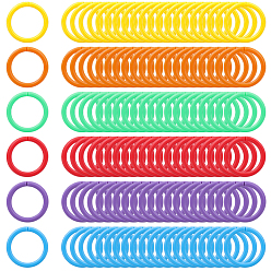 (52) Непрозрачная лаванда 120 шт. 6 цветные пластиковые кольца для переплета книг с отрывными листами, разноцветные, 36~38x4 мм, внутренний диаметр: 28~30 мм, 20 шт / цвет