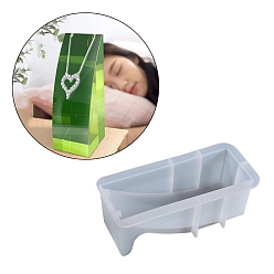 Rectangle Diy ожерелья стойки силиконовые формы, формы для литья смолы, для изготовления изделий из уф-смолы и эпоксидной смолы, прямоугольник, 155x69x52.5 мм, внутренний диаметр: 52x140 мм
