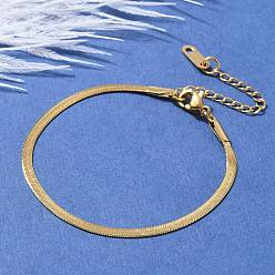 Настоящее золото 18K 304 браслеты из нержавеющей стали в виде змеиной цепи для женщин и мужчин, ионное покрытие (ip), реальный 18 k позолоченный, 5-7/8x1/8 дюйм (15 см), широк: 3 мм