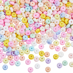(52) Непрозрачная лаванда 600 бусины из искусственного нефрита, шариков Rondelle, разноцветные, 6~6.5x3.5 мм, отверстие : 1.2~1.4 мм