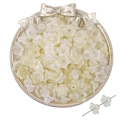 Лимонный шифон 100 шт. акриловые колпачки для бусин, цветок, лимонный шифон, 12x7 мм, отверстие : 1.5 мм