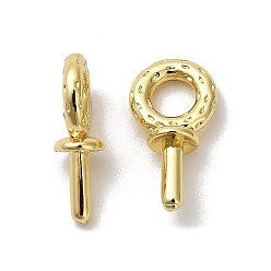 Настоящее золото 18K Стойки покрытие латунь подвесные поручительств, привязка поручительств, за половину пробурено бисера, без кадмия и без свинца, долговечный, кольцо, реальный 18 k позолоченный, 15.5x8x4.5 мм, отверстие : 4 мм, штифты : 1.8 мм