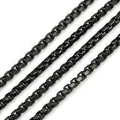 Черный 304 нержавеющая сталь коробка цепи, несварные, вакуумное покрытие pvd, чёрные, 3x3x2 мм