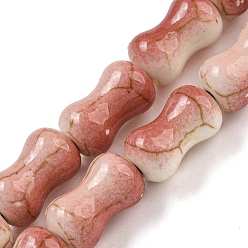 Индийский Красный Синтетические бирюзовые бусины, покрытые краской для выпечки, с эмалью, кость, Индийская красная, 13x7.5~8 мм, отверстие : 1.4 мм, около 27 шт / нитка, 14.96~15.08'' (38~38.3 см)