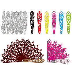 Fan Углеродистая сталь разрезает трафареты, Шаблон для изготовления бумажных карточек с декоративным тиснением для скрапбукинга своими руками, художественный промысел, вентилятор, 169x152x0.8 мм