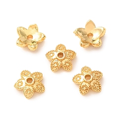 Golden Brass Beads, Flower, Rack Plating, Long-Lasting Plated, Golden, 6x6x2mm, Hole: 1mm