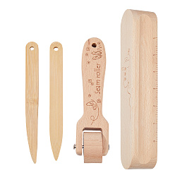 Navajo White Wood Tailors Clapper, Hardwood Seam Presser Tools, Navajo White, 238x55x40mm