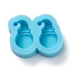 Deep Sky Blue DIY Pendant Silicone Molds, for Earring Makings, Resin Casting Molds, For UV Resin, Christmas Theme, Snowman, Deep Sky Blue, 16x21x6mm, Inner Diameter: 12x7mm
