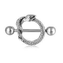 Платина Кольца для сосков из змеиного сплава, с 316 хирургическими прутьями из нержавеющей стали, платина, 16 мм