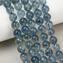 Fluorite Natural Blue Fluorite Beads Strands, Smooth Round, 8mm, Hole: 0.7mm, about 49pcs/strand, 16.02''(40.7cm)