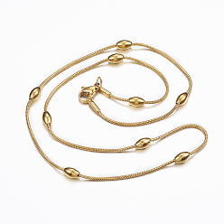 Golden 304 Stainless Steel Chain Necklaces, with Lobster Claw Clasps, Golden, 18.11 inch(46cm), 1x4mm
